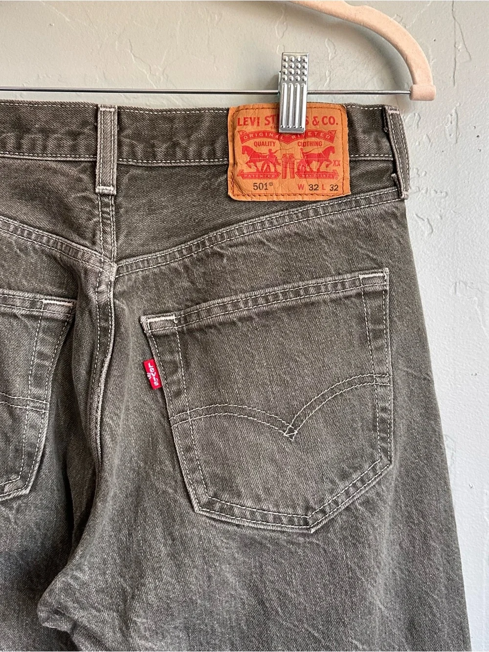 Levi's 501 Men's Original Shrink to Fit Jeans Stone Washed Green Size 32x32